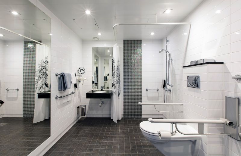 Contemporary Shower with Multiple Heads